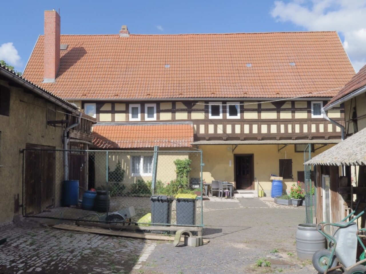 Interessanter Vierseitenhof mit Gestaltungspotential in Rehestädt-Hausansicht Hofseite